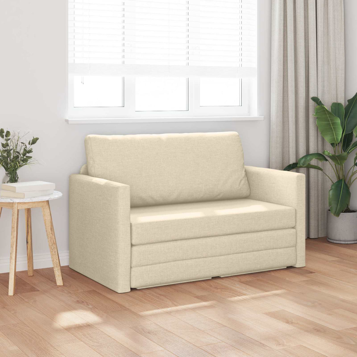 Vidaxl slaapbank crème 124 x 71 x 78 cm stof