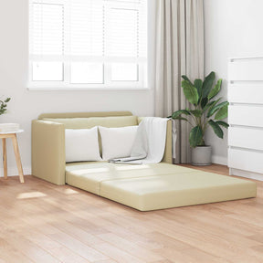 Vidaxl slaapbank crème 124 x 71 x 78 cm kunstleer