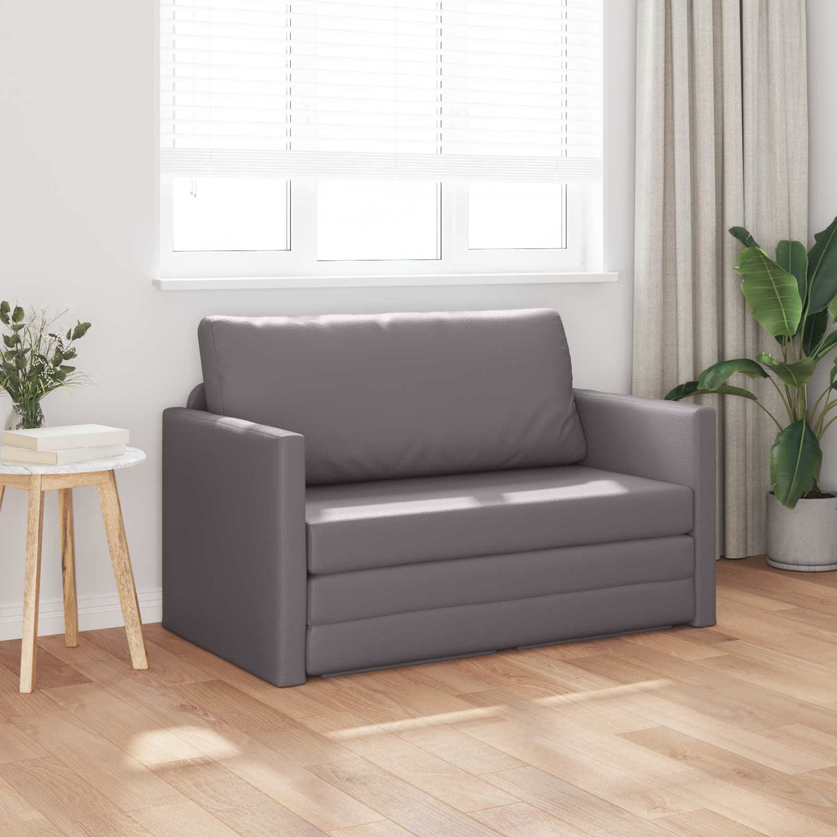 Vidaxl slaapbank grijs 124 x 71 x 78 cm kunstleer