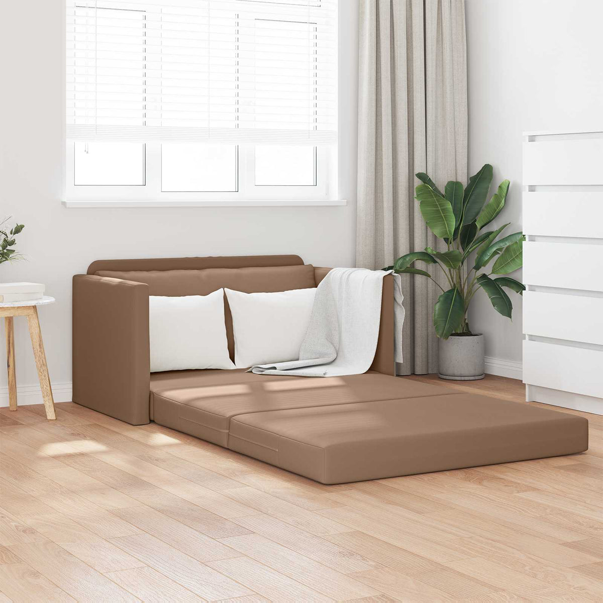 Vidaxl slaapbank cappuccino 124 x 71 x 78 cm kunstleer