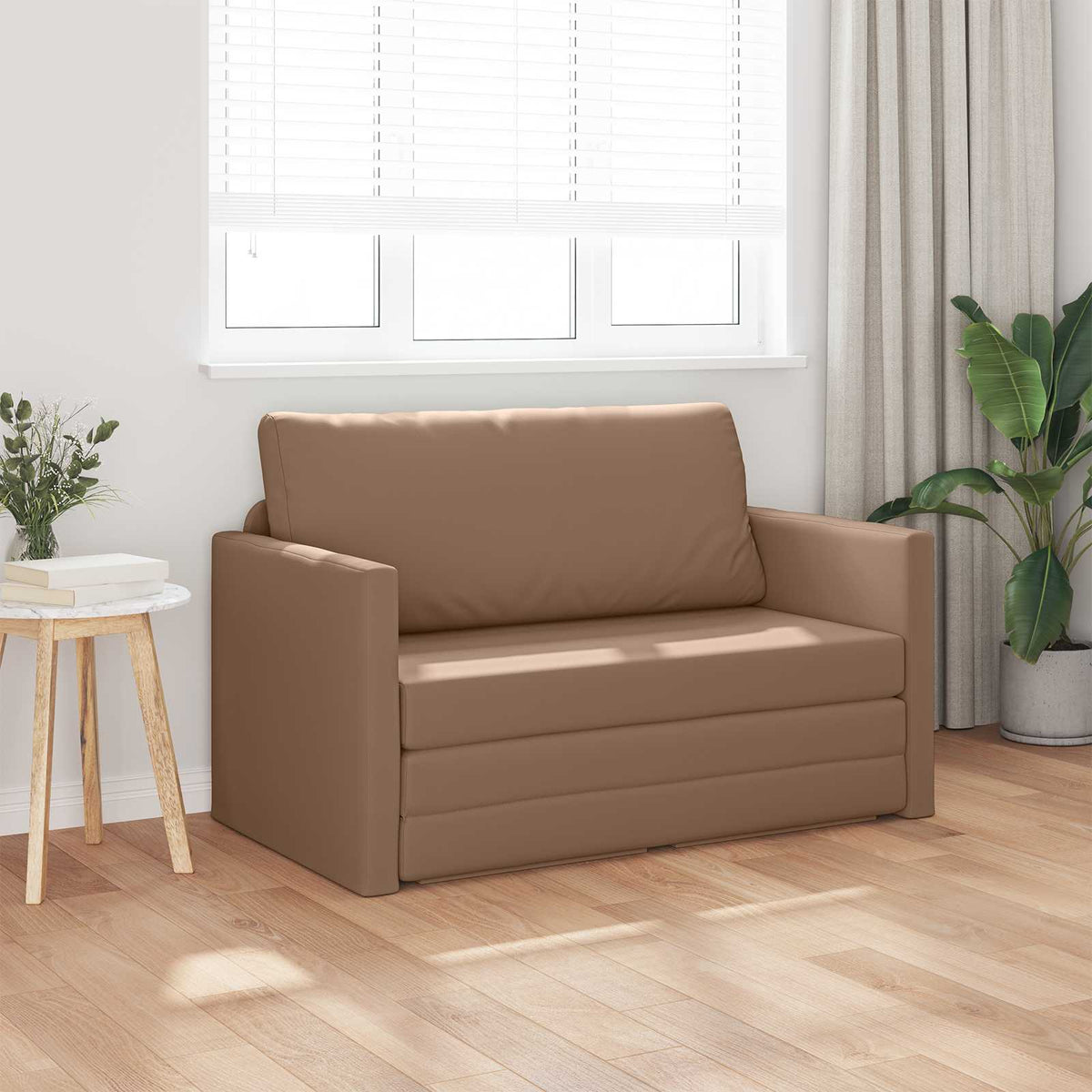 Vidaxl slaapbank cappuccino 124 x 71 x 78 cm kunstleer
