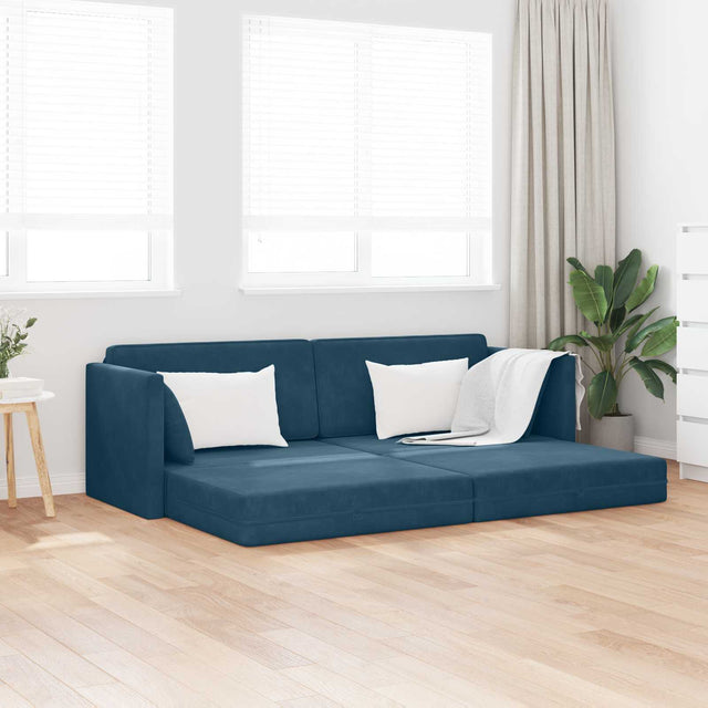 Vidaxl vloerslaapbank blauw 213 x 70 x 77 cm fluweel