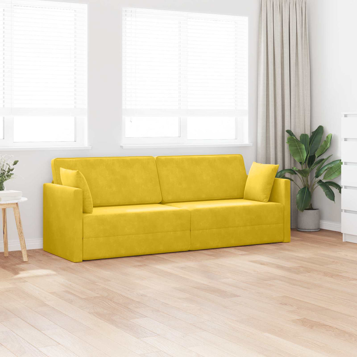 Vidaxl vloerslaapbank geel 213 x 70 x 77 cm fluweel