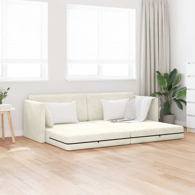 Vidaxl vloerslaapbank crème 213 x 70 x 77 cm fluweel