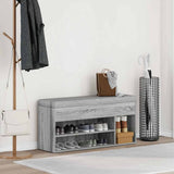 Vidaxl schoenenbank 102x30,5x45cm bewerkt hout grijs sonoma eikenkleur