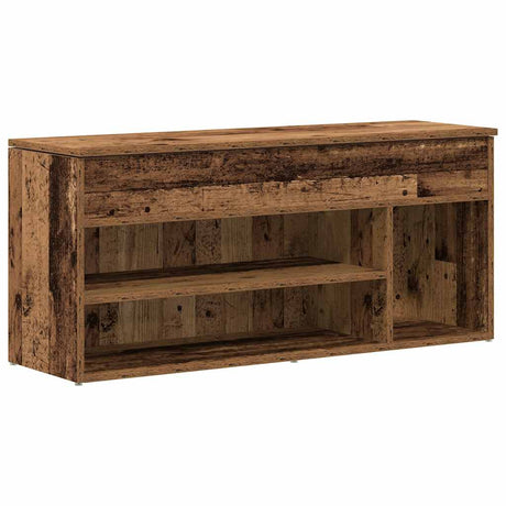 Vidaxl schoenenbank 102x30,5x45 cm bewerkt hout oud houtkleurig