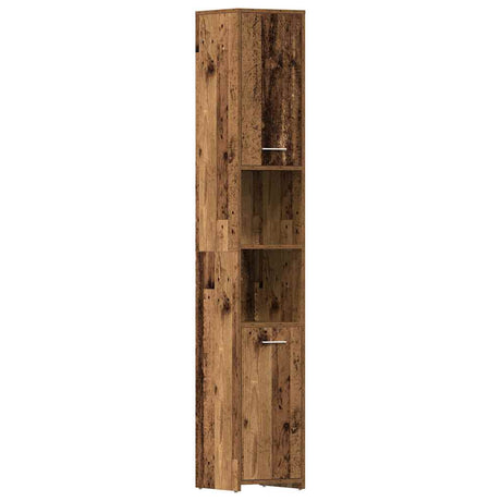 Vidaxl badkamerkast 30x30x183,5 cm bewerkt hout oud houtkleurig