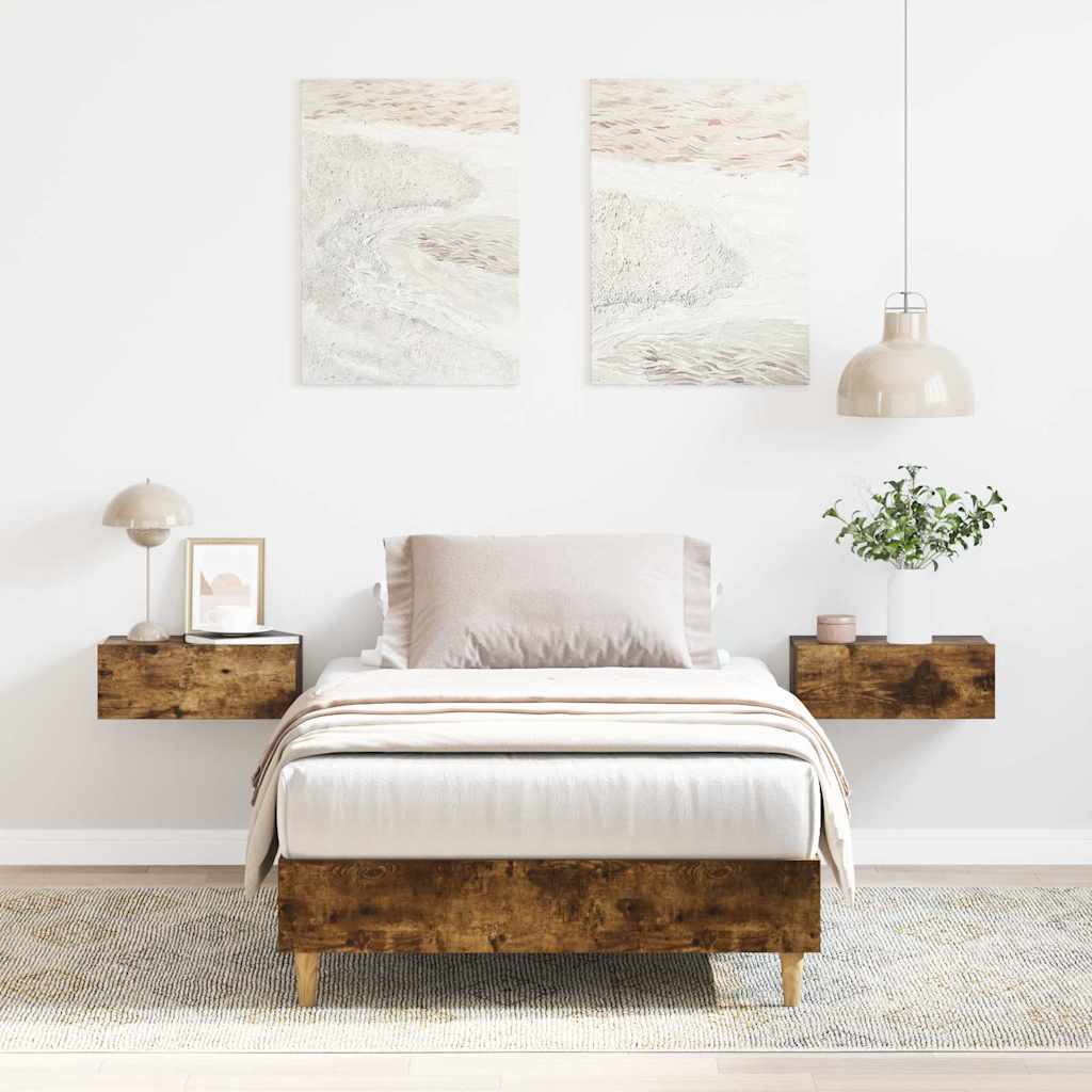 Vidaxl bedframe zonder matras 100x200 cm spaanplaat gerookt eiken