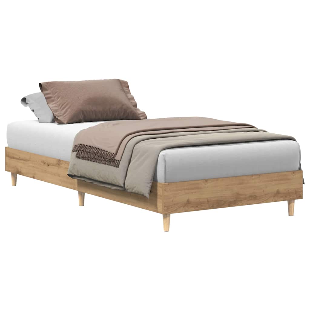Vidaxl bedframe zonder matras 100x200 cm spaanplaat artisanaal eiken