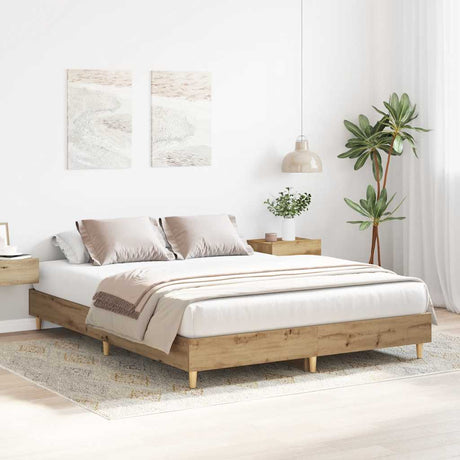 Vidaxl bedframe zonder matras 90x200 cm spaanplaat artisanaal eiken