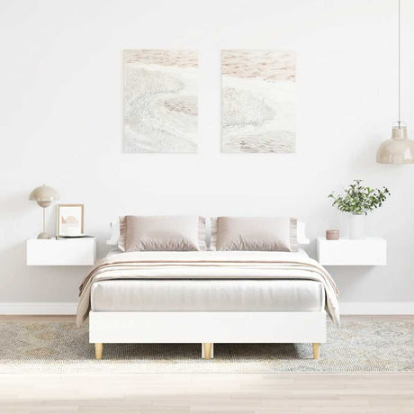 Vidaxl bedframe zonder matras 140x190 cm spaanplaat wit
