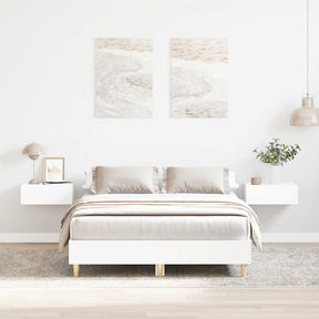 Vidaxl bedframe zonder matras 135x190 cm spaanplaat wit