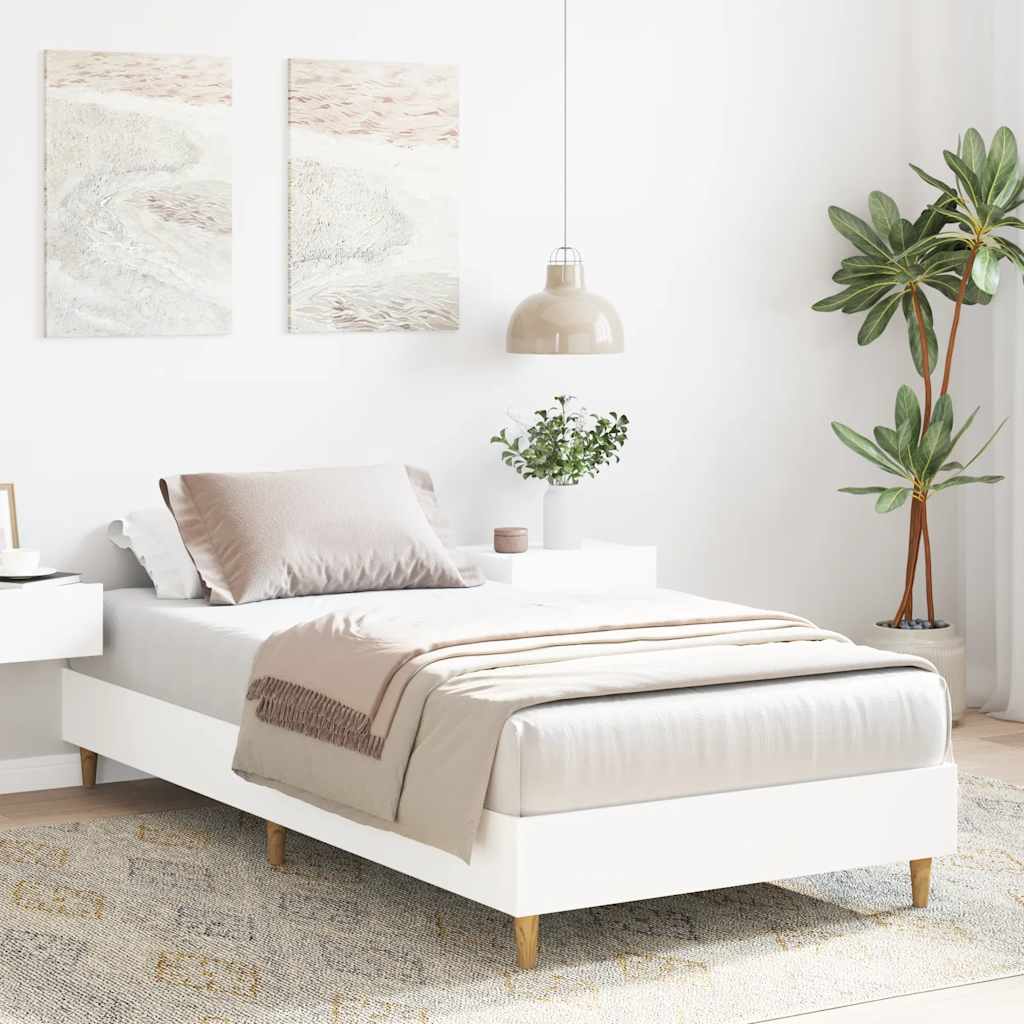 Vidaxl bedframe zonder matras 75x190 cm spaanplaat wit