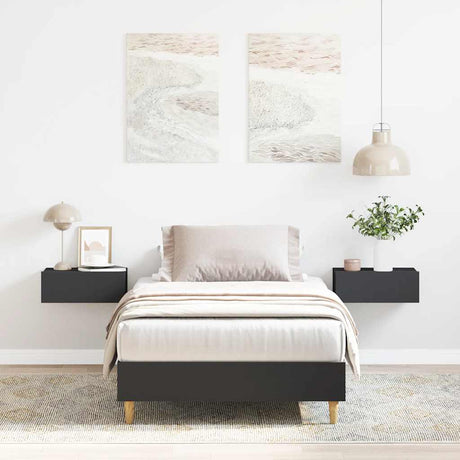 Vidaxl bedframe zonder matras 75x190 cm spaanplaat zwart