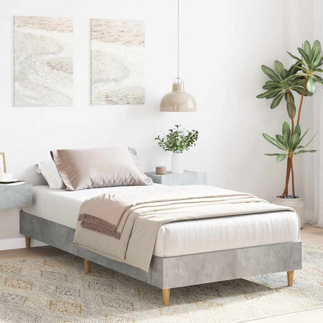 Vidaxl bedframe zonder matras 75x190 cm spaanplaat betongrijs