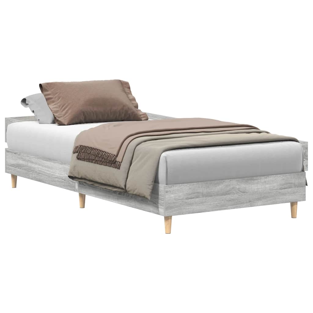Vidaxl bedframe zonder matras 75x190 cm spaanplaat grijs sonoma