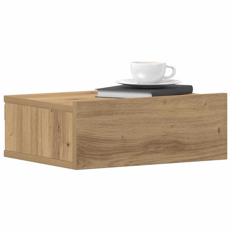 Vidaxl nachtkastjes 2 st zwevend 40x32x15 cm hout artisanaal eiken
