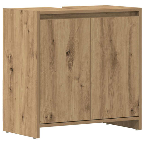 Vidaxl wastafelkast 60x33x60 cm bewerkt hout artisanaal eikenkleurig
