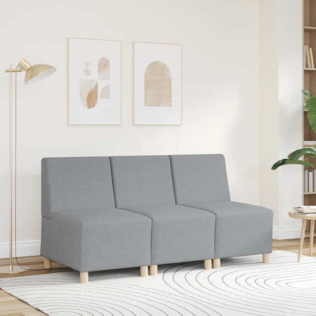 Vidaxl modulaire bank zonder armleuningen lichtgrijs 55 cm stof