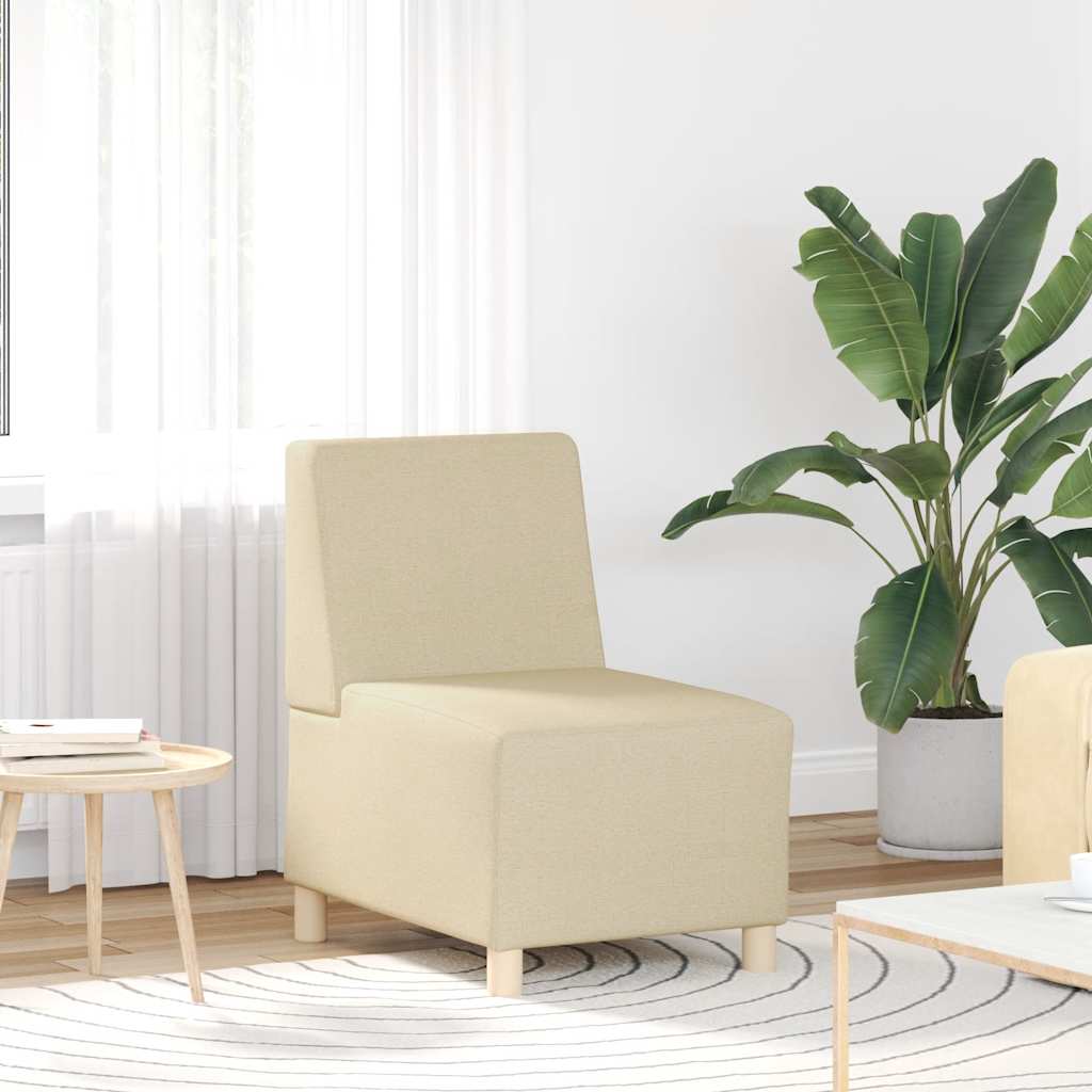 Vidaxl modulaire bank zonder armleuningen crème 55 cm stof