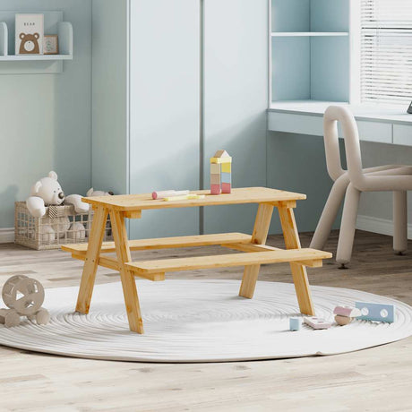 Vidaxl kindertafel met banken 90x79,5x50 cm massief hout