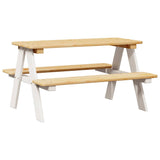 Vidaxl kindertafel met banken irun 90x79,5x50cm massief hout wit