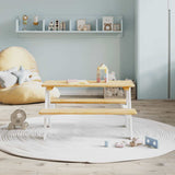 Vidaxl kindertafel met banken irun 90x79,5x50cm massief hout wit
