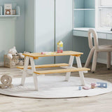 Vidaxl kindertafel met banken irun 90x79,5x50cm massief hout wit