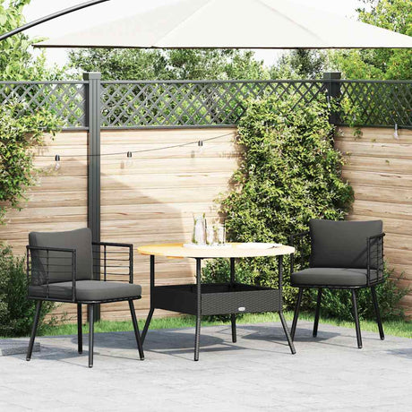 Vidaxl tuinstoelen 2 st met kussens poly rattan zwart