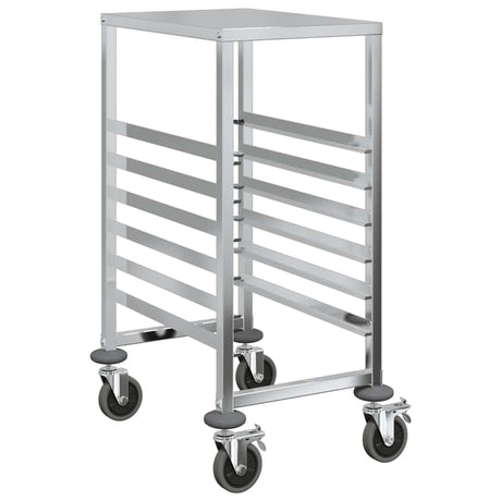 Vidaxl dienbladenwagen met 6 gn-bakken 39x55x87 cm roestvrij staal