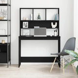 Vidaxl bureau met schappen 102x45x148 cm bewerkt hout zwart eikenkleur