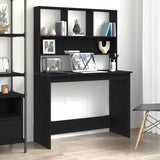 Vidaxl bureau met schappen 102x45x148 cm bewerkt hout zwart eikenkleur