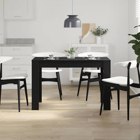 Vidaxl eettafel 120x60x76 cm spaanplaat zwart eikenkleurig