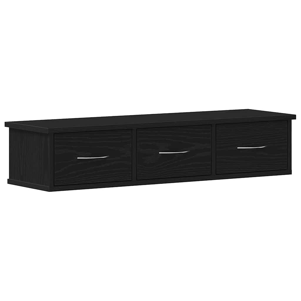 Vidaxl wandkast 88x26x18,5 cm spaanplaat zwart eikenkleurig