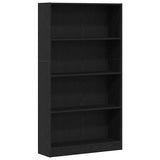 Vidaxl boekenkast 4-laags 80x24x143 cm spaanplaat zwart eikenkleurig