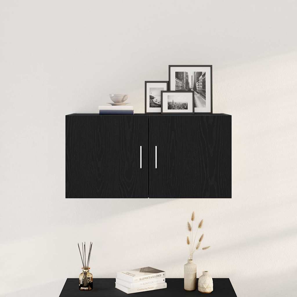 Vidaxl wandkast 80x39x40 cm spaanplaat zwart eikenkleurig