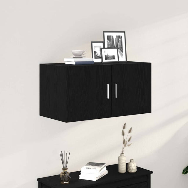 Vidaxl wandkast 80x39x40 cm spaanplaat zwart eikenkleurig