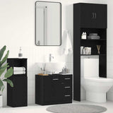 Vidaxl wastafelkast 63x30x54 cm spaanplaat zwart eikenkleurig