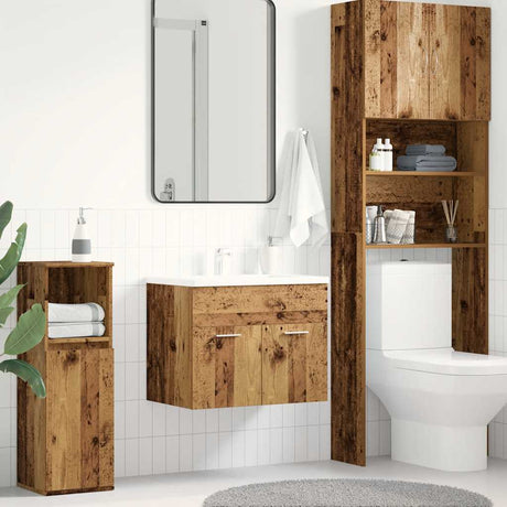 Vidaxl wastafelkast 60x38,5x46 cm bewerkt hout oud houtkleurig