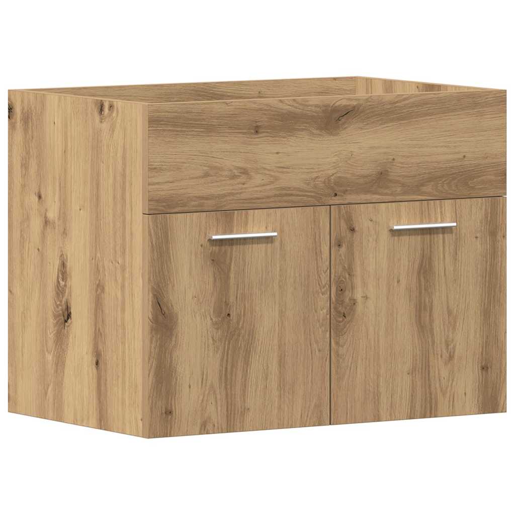 Vidaxl wastafelkast 60x38,5x46 cm bewerkt hout artisanaal eikenkleur