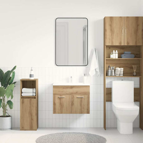 Vidaxl wastafelkast 60x38,5x46 cm bewerkt hout artisanaal eikenkleur