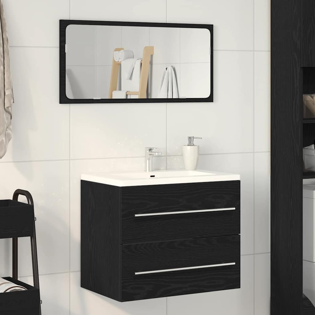 Vidaxl wastafelkast 60x38,5x48 cm spaanplaat zwart eikenkleurig
