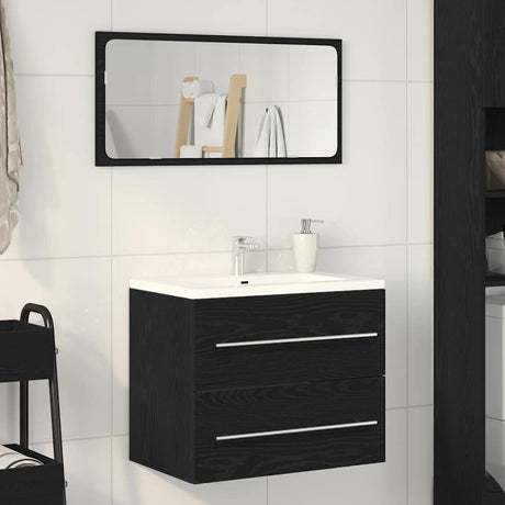Vidaxl wastafelkast 60x38,5x48 cm spaanplaat zwart eikenkleurig