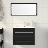 Vidaxl wastafelkast 60x38,5x48 cm spaanplaat zwart eikenkleurig