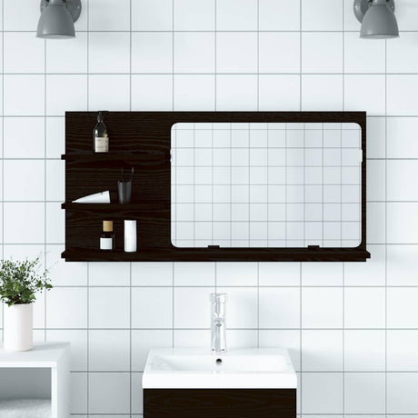 Vidaxl badkamerspiegelkast 90x11x45 cm bewerkt hout zwart eikenkleurig
