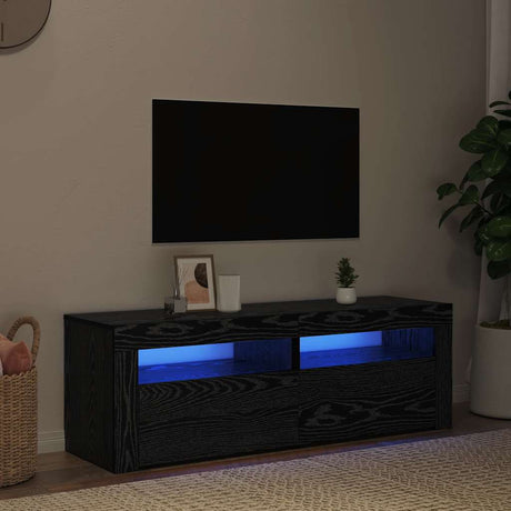 Vidaxl tv-meubel met led 120x35x40 cm bewerkt hout zwart eiken
