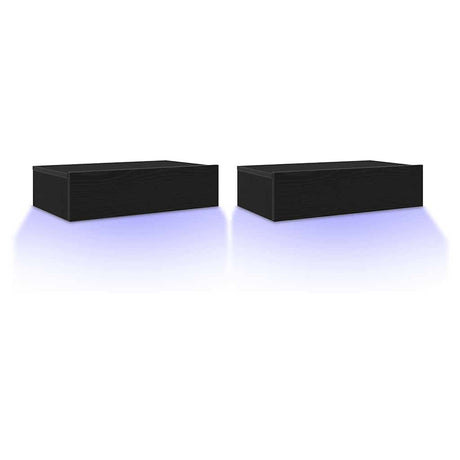 Vidaxl tv-meubels met led-verlichting 2 st 60x35x15,5 cm zwart eikenkleurig