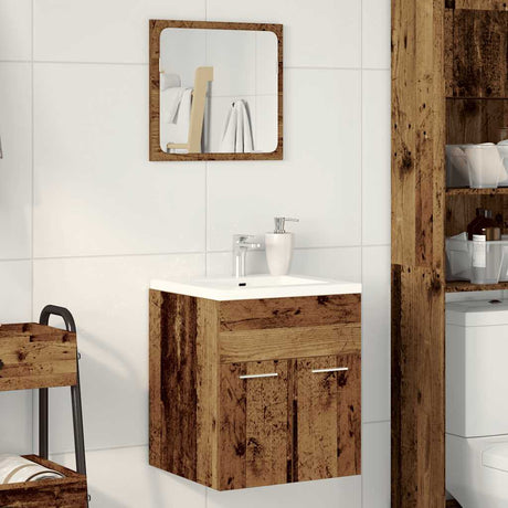 Vidaxl 2-delige badkamermeubelset bewerkt hout oud houtkleurig