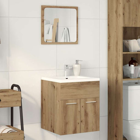 Vidaxl 2-delige badkamermeubelset bewerkt hout artisanaal eikenkleur