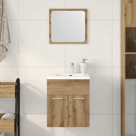 Vidaxl 2-delige badkamermeubelset bewerkt hout artisanaal eikenkleur